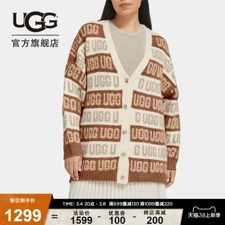 UGG冬季新款女士舒适纽扣V领上衣开衫针织衫 1149470商品大图