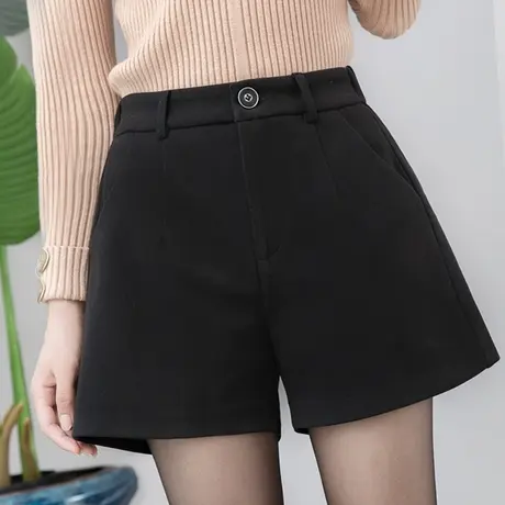 2023春夏季新款高腰百搭西装短裤黑色显瘦大码宽松阔腿女靴裤外穿图片