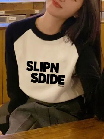 仿棉长袖t恤2023早秋新款欧货女装冬季内搭打底衫小众设计感上衣商品大图