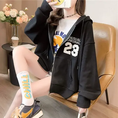 早秋外套女春秋季韩版宽松薄款初秋百搭ins华夫格休闲开衫卫衣潮图片