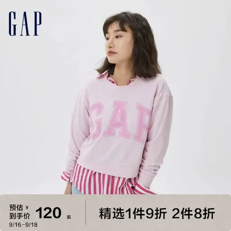 Gap女装秋季新款甜美LOGO短款撞色运动卫衣602747辣妹风上衣图片