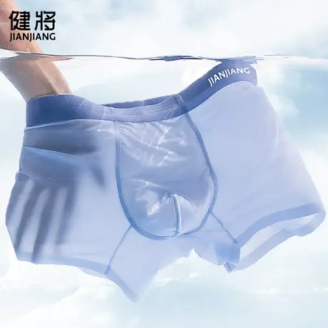 健将男士内裤2025新款夏季冰丝平角裤男生抗菌宽松透气四角短裤头图片