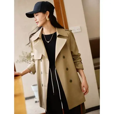 时尚气质高端短款风衣女士2023年秋季新款休闲百搭通勤大气外套商品大图