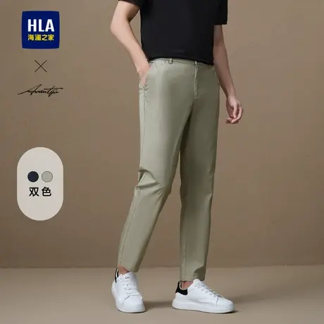 HLA/海澜之家轻商务时尚系列休闲裤24春夏新通勤修身直筒裤子男图片