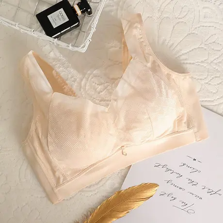 奥维丝丽养护内衣女无钢圈宽肩带薄款背心式收副乳胸罩女士文胸商品大图