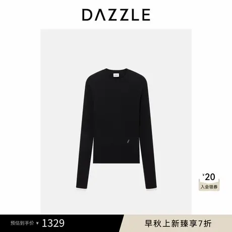 DAZZLE 地素奥莱毛衣冬季黑色羊毛针织圆领套衫针织衫图片