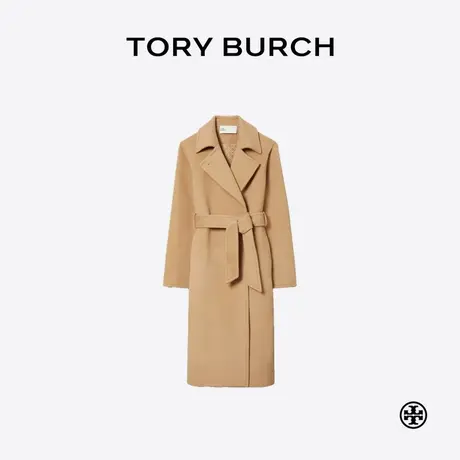 TORY BURCH 汤丽柏琦 束腰提花中长款大衣外套 177662商品大图