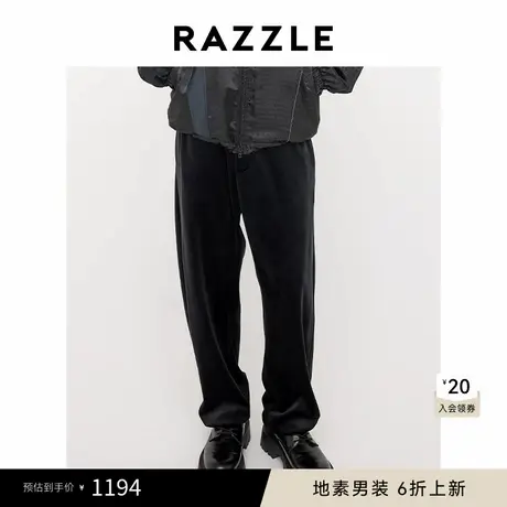 RAZZLE 地素男装黑色2025春季时尚休闲长裤商品大图