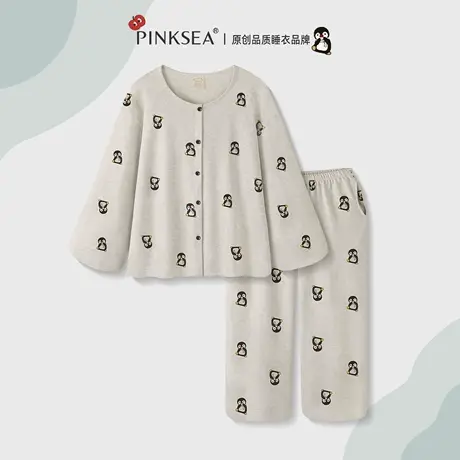 【超柔软】睡衣女款长袖春秋纯棉小香风圆领家居服新款可外穿套装商品大图