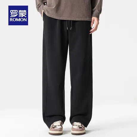 罗蒙男士抽绳运动休闲裤2025秋季新款时尚宽松裤子百搭直筒长裤男商品大图