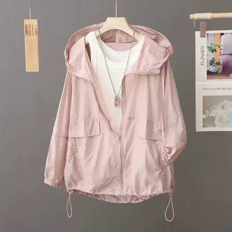 2024夏季新款轻薄透气防晒衣女长袖宽松休闲防晒服沙滩外套防晒衫图片