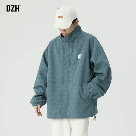 男士蓝色立领外套男秋冬潮牌男装痞帅新款衣服褂子外衣夹克冲锋衣商品大图