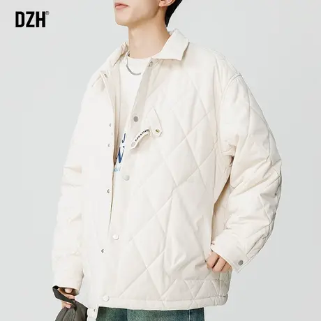 男士日系菱格棉服男款冬季加厚2024新款冬装翻领外套保暖棉衣棉袄商品大图