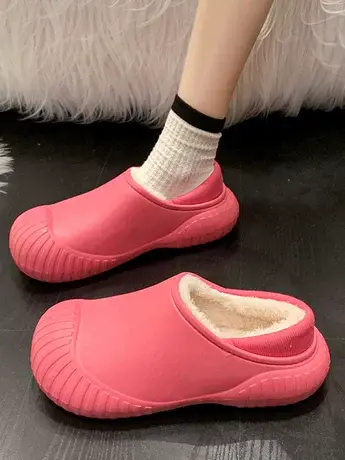 厚底棉拖鞋女冬季2023新款加绒加厚保暖居家室内外穿防水棉鞋包跟商品大图