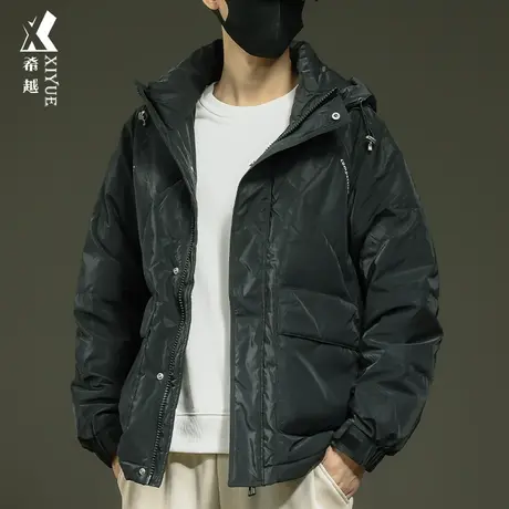 美式工装棉服连帽外套男秋冬季加厚保暖宽松大码男士夹克羽绒棉衣商品大图