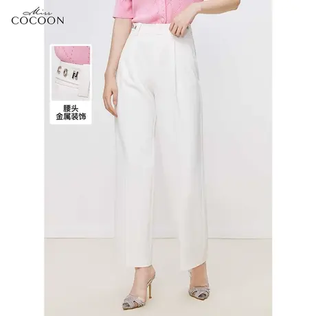 missCOCOON简约直筒休闲裤女2023夏季新款时尚百搭长裤宽松阔腿裤商品大图