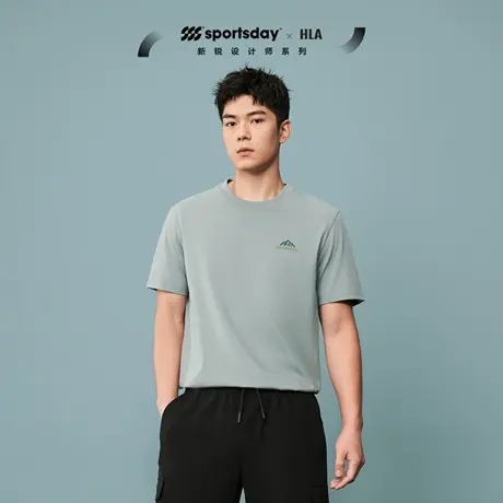 HLA/海澜之家sportsday马术运动凉感透气24春夏新款吸湿排汗短t男商品大图