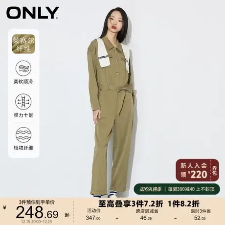 ONLY奥莱春夏复古落肩长袖多口袋长款连体裤女商品大图