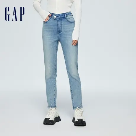 Gap女装春季2024新款弹力紧身高腰休闲裤基础款小脚牛仔裤874436图片