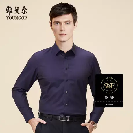 【提花DP免烫】雅戈尔官方长袖衬衫男士商务职业纯棉衬衣9771图片