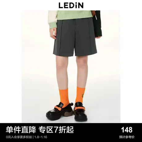 乐町经典百慕大西裤2024春季短裤女C1GCD1301商品大图