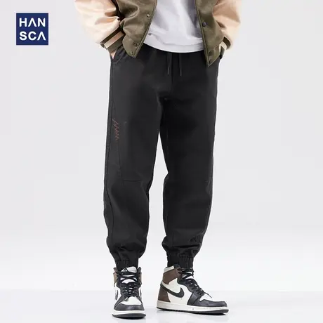 hansca休闲裤男士秋冬款工装潮流痞帅束脚运动大码宽松哈伦长裤子商品大图