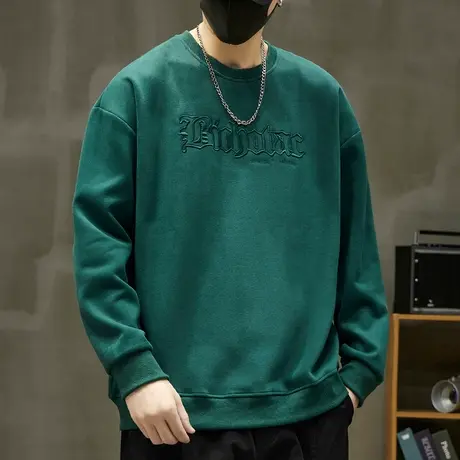 男款纯色潮牌秋装秋季2023新款男士长袖卫衣春秋款圆领上衣服秋天图片
