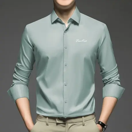 2023新款春秋季休闲衬衫男长袖高级感商务正装免烫衬衣轻熟风寸衫商品大图