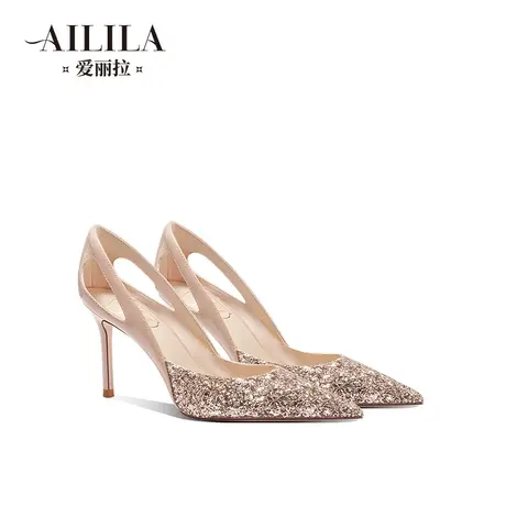 爱丽拉裸色气质高跟鞋细跟夏季女2023新款婚鞋新娘鞋子小众高级感图片