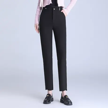 时尚通勤小脚西装裤女秋季2023新款高腰显瘦小直筒裤休闲职业裤子图片