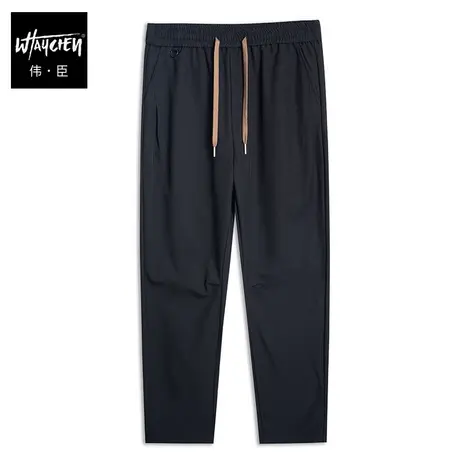 伟臣2023秋冬新品大码男装休闲裤男胖子加肥加大直筒抽绳松紧裤潮商品大图
