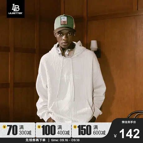 Lilbetter肌理卫衣潮牌男美式秋冬款衣服cityboy连帽上衣宽松外套商品大图