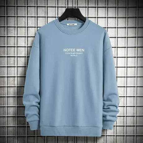 卫衣男春秋季加绒加厚打底衫秋冬款保暖套头无帽宽松圆领长袖t恤商品大图