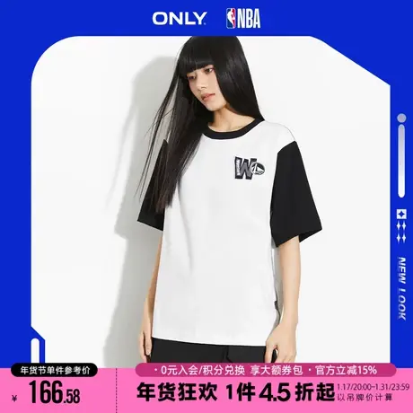 ONLY2023冬季新款时尚NBA联名款宽松圆领短袖T恤女|123101127商品大图
