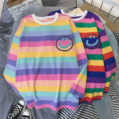 2023年春秋冬新款洋气内搭打底衫白色宽松长袖T恤女装早秋衣上衣图片