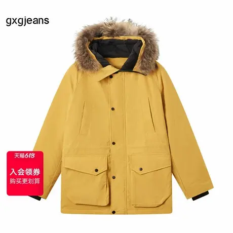 清仓gxg.jeans男装冬季中长款连帽羽绒服JED1Y300674商品大图