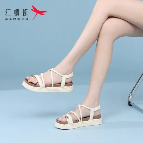 红蜻蜓女鞋仙女风软底女士平底凉鞋女款2025新款夏季外穿夏天时尚商品大图