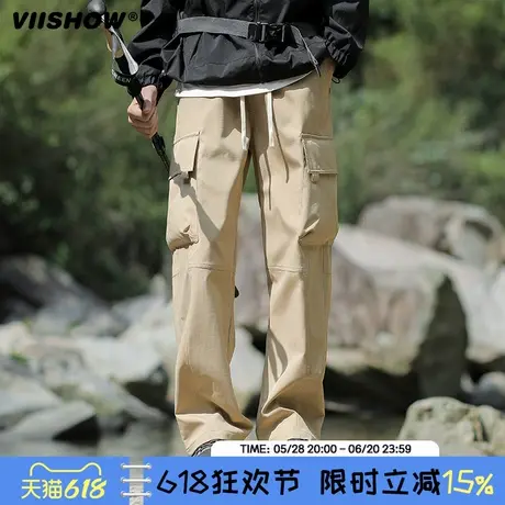 VIISHOW登山冲锋裤子男2025年春季新款潮牌宽松直筒工装休闲裤子商品大图