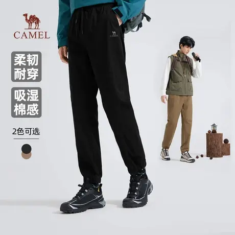 骆驼男装纯棉工装裤男士春夏薄款透气宽松户外运动束脚休闲长裤子商品大图