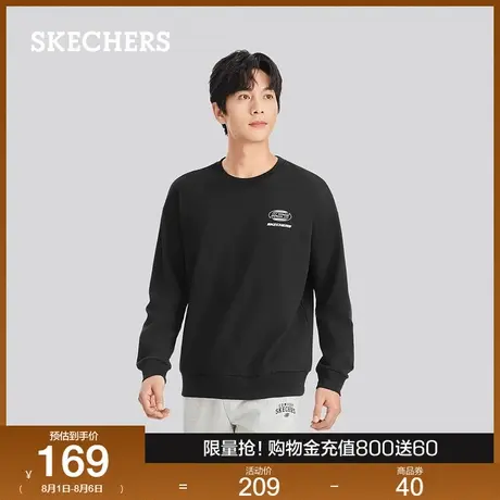 Skechers斯凯奇夏季男女同款针织圆领百搭潮流舒适宽松纯色卫衣商品大图