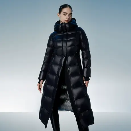 坦博尔奥莱冬季极寒鹅绒羽绒服高充绒量女长款加厚过膝保暖外套图片