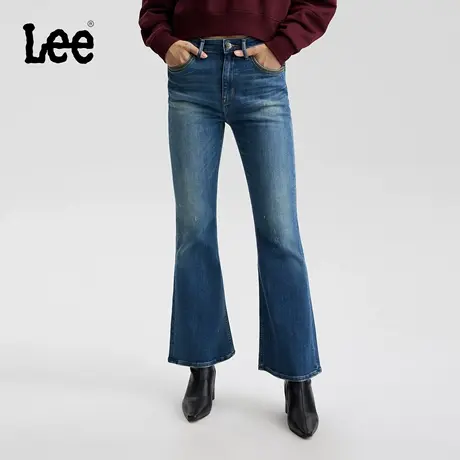 【张凌赫代言】Lee商场款25秋冬新426修身高腰微喇中深蓝女牛仔裤商品大图