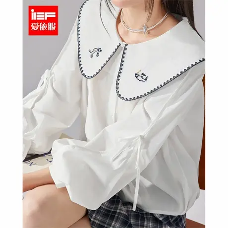 IEF/爱依服2025夏秋新款韩版小众设计感通勤百搭少女风衬衫上衣图片