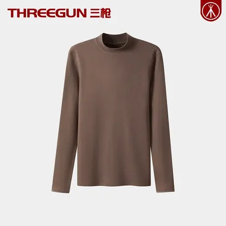 三枪100%全棉中厚女士保暖上衣纯棉半高领秋衣打底衫内衣单件冬季商品大图