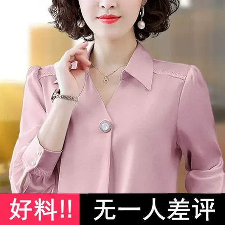 女士新中式女装中国风妈妈上衣新款2023上衣打底雪纺衬衣女衬衫寸图片