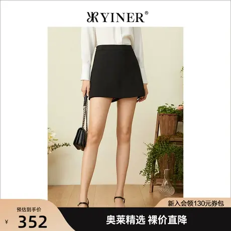 YINER音儿专柜女装2022夏季新款时尚弹力收腰短裤休闲裤商品大图