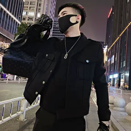 秋冬男潮牌夹克外套修身翻领潮流休闲西装领工装学生百搭ins上衣商品大图