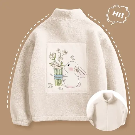 加厚羊羔绒外套女韩系慵懒风棉衣棉服秋冬季新款小个子开衫上衣服图片