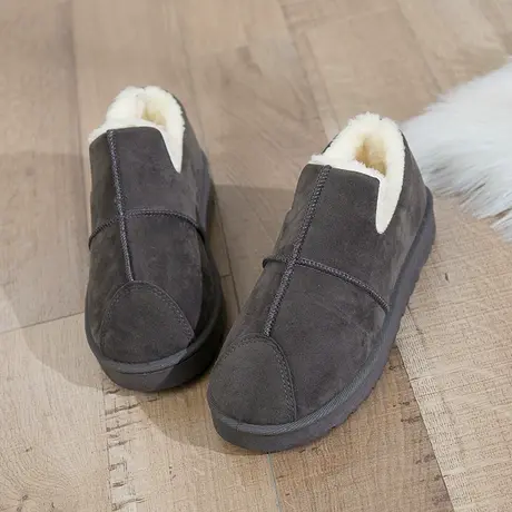 冬季雪地靴女2024新款时尚平底短筒加绒加厚保暖棉鞋女学生面包鞋图片