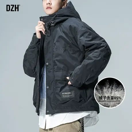 男生保暖工装羽绒服男潮牌冬季加厚连帽外套潮高级感2023新款上衣图片